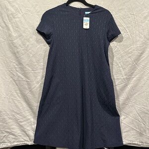 J. McLaughlin Navy Wave Pattern Dress